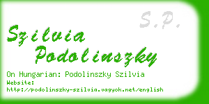 szilvia podolinszky business card